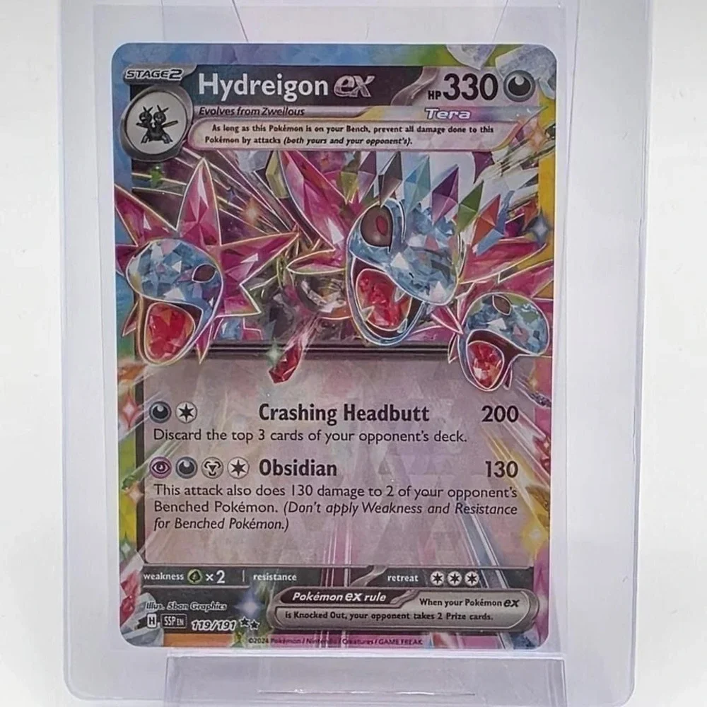 119 191 pokemon card | Toys | Pokemon Hydreigon Ex 19191 Ultra Rare Tera Surging Sparks Holo Colorless Crashing Headbutt (200) Discard the top 3 cards of your opponents deck Hydreigon ex 119/191 Prices -